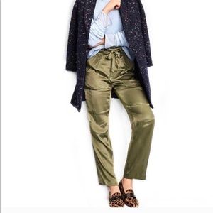J Crew Frosty Olive Tall Drapey Cargo Pant NWT